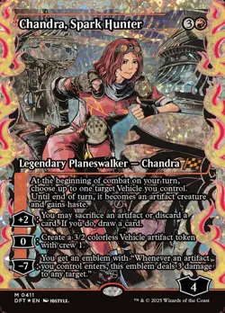 MTG - Chandra, Spark Hunter - Fanart Fracture Foil Aetherdrift - EDH / Playtest - Image 1