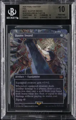 2025 MTG: FINAL FANTASY BORDERLESS ALT ART FOIL #0351 BUSTED SWORD BGS 10 - Image 1