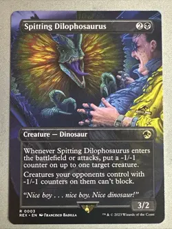 MTG / Spitting Dilophosaurus / REX / #3 / Regular (Borderless) / Rare / NM - Image 1
