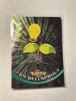 Pokemon Topps Series 1 - BELLSPROUT #69 - Black Label 2nd Print - Foil Holo LP - Image 1