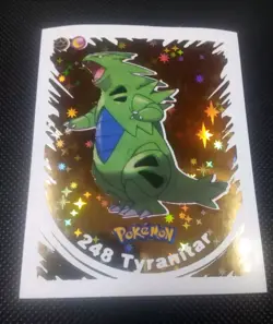 2022 POKEMON Prizma Sticker #097 Tyranitar Gold Star Holo Peru Gradeable - Image 1