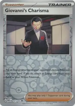 GIOVANNI'S CHARISMA 161/165 151 POKEMON ENGLISH (REVERSE HOLO NM) - Image 1