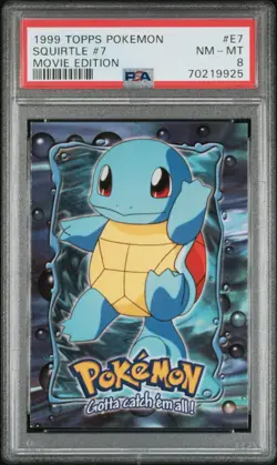 PSA 8 NM-MT Squirtle #E7 of 12 Topps Movie Edition Blue Label Pokemon 1999 - Image 1