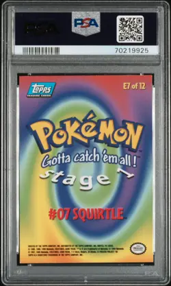 PSA 8 NM-MT Squirtle #E7 of 12 Topps Movie Edition Blue Label Pokemon 1999 - Image 2