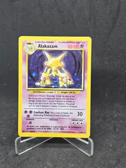 Pokemon Card Alakazam (1/102) Base Set Rare Holo - Image 1