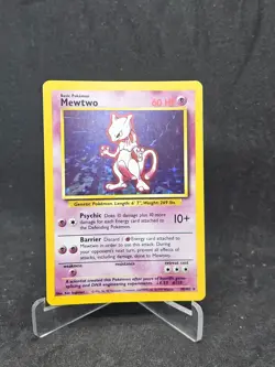 Pokemon Card Mewtwo (10/102) Base Set Rare Holo - Image 1