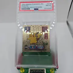 1999 Amada Pokemon Japanese Super Dx Gold Stickers Pikachu PSA NM-MT 8 Great - Image 1