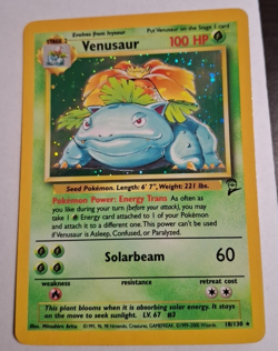 Pokemon TCG Venusaur Holo Swirl Rare Card 18/130 Base Set 2 - NM - Image 1
