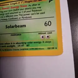 Pokemon TCG Venusaur Holo Swirl Rare Card 18/130 Base Set 2 - NM - Image 3