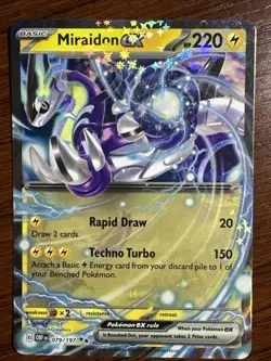 Miraidon ex Double Rare Holo Card 079/197 Sv03: Obsidian Flames Pokemon TCG - Image 1