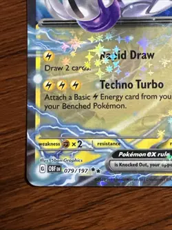 Miraidon ex Double Rare Holo Card 079/197 Sv03: Obsidian Flames Pokemon TCG - Image 5