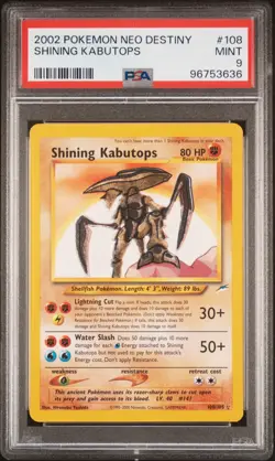Shining Kabutops Neo Destiny PSA 9 Unlimited 108/105 Pokemon Card #108 MINT - Image 1