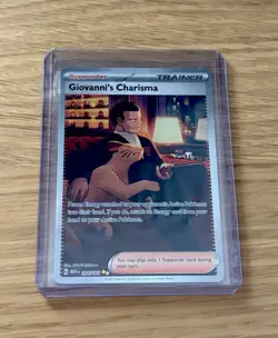 Pokemon TCG Giovanni's Charisma SIR Trainer Card SV 151 204/165 NM - Image 1