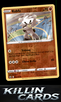 Reverse Holofoil Kubfu 093/198 Pokemon Common SWSH06: Chilling Reign Card NM - Image 1