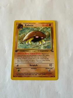 Kabuto 1st Edition 50/62 Fossil Common Pokemon Vintage Card WOTC LP 1999 - Image 1