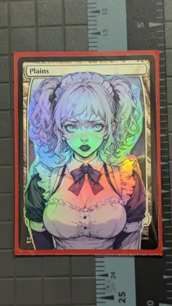 TWO CARD MAID DUO. Plains x Maids (foil) MtG Alter Hand-Crafted! Anime Waifu - Image 1