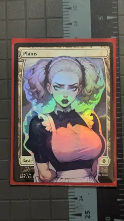 TWO CARD MAID DUO. Plains x Maids (foil) MtG Alter Hand-Crafted! Anime Waifu - Image 2