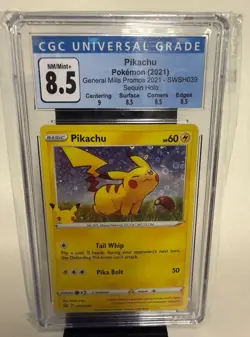 Cgc Graded Pikachu Pokemon Trading Card General Mills Promo 2021 Nm/Mint+ 8.5 Co - Image 1