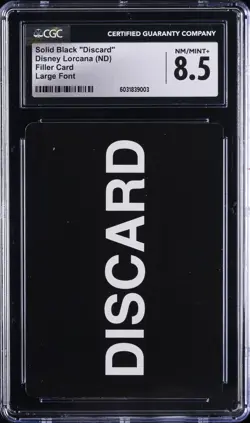 2023 DISNEY LORCANA FILLER CARD LARGE FONT SOLID BLACK "DISCARD" CGC 8.5 - Image 1
