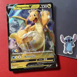 Pokemon TCG Dragonite V Pokemon Go 49/78 Full Art Ultra Holo Rare Card NM 2022 - Image 1