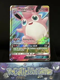 Pokemon Card Wigglytuff GX 42/68 SM Hidden Fates Half Art Near Mint - Image 1