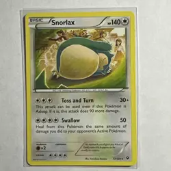Snorlax 77/124 Rare Non-Holo Card XY Fates Collide Pokemon TCG LP - Image 1