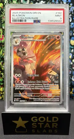 Pokemon TCG Blaziken Destined Rivals Illustration Rare Card 192/182 PSA 9 - Image 1