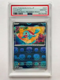 Pokemon PSA 10 Squirtle Master Ball Reverse Holo 007/165 sv2a 151 Japanese 2023 - Image 1