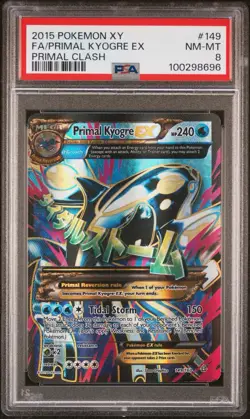 2015 Pokemon XY Primal Clash Primal Kyogre EX Full Art 149/160 #149 PSA 8 - Image 1
