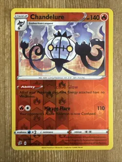 Chandelure Reverse Holo - 033/192- Pokemon Rebel Clash - LP - Image 1