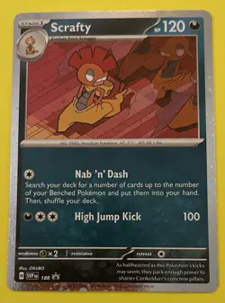 2025 Pokemon - Scrafty SVP 188 - Cosmos Holo Black Star Promo Journey Together - Image 1