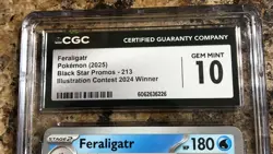 Feraligatr 213 Black Star Promo Pokemon TCG Illustration Contest 2024 CGC 10 - Image 3
