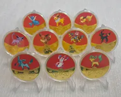 10 Piece Gold Coin Pokemon Eevee Evolutions Set Eeveelutions - Image 1