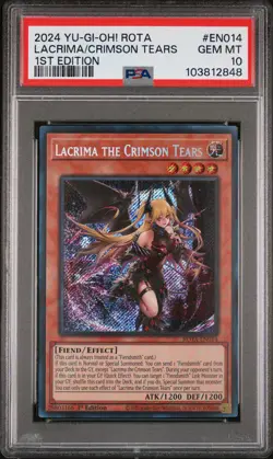 2024 YU-GI-OH! ROTA-RAGE OF THE ABYSS 1ST ED LACRIMA THE CRIMSON TEARS PSA 10 - Image 1