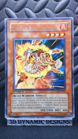 | Yugioh Gladiator Beast Laquari GLAS-EN021 1st Rare ERROR Name Shift PL | - Image 1