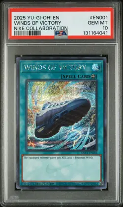 2025 YU-GI-OH! NIKE COLLABORATION #EN001 WINDS OF VICTORY PSA 10 - Image 1