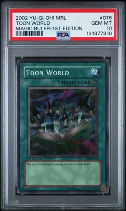 2002 Yu-Gi-Oh! Toon World Magic Ruler MRL 1st Edition Super Rare PSA 10 - Image 1