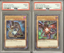 2019 PSA 9 YUGIOH SPEED DUEL TOURNAMENT ULTRA RARE DARK MAGICIAN & RED EYES SET - Image 1