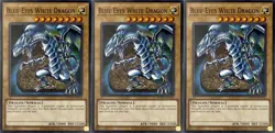 3x Blue-Eyes White Dragon (Misprint) | SDWD-EN002 | Common | Unlimited | NM - Image 1