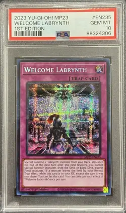2023 PSA 10 YUGIOH MP23 1ST ED SECRET RARE WELCOME LABRYNTH 💎 - Image 1