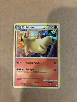Typhlosion 32/123 Pokemon Card TCG HearGold SoulSilver Cracked Ice Holo LP - Image 1