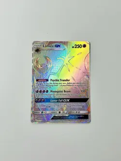 Pokemon Lunala GX Full Art Holo Card 153/149 Sun & Moon Rainbow Secret Rare LP - Image 1