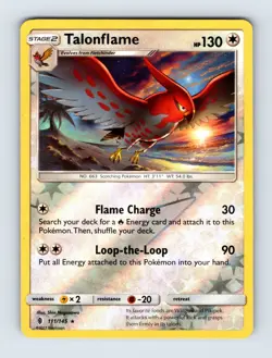 Talonflame SM - Guardians Rising Rare Reverse Holo 111/145 LP/MP Pokemon Cards - Image 1