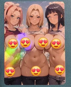 Spicy Waifu Card - Sakura, Tsunade, Hinata ACG Custom DIY Fan Art Card NSFW - Image 1