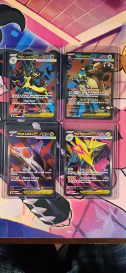 Lot of 4 Mega Evolutions Full Art Ultra Rare Pokemon Cards Near Mint Mint - Image 1