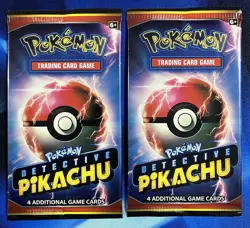 Pokemon TCG Detective Pikachu 4 Card Booster Pack Sealed Sun & Moon Promo Lot X2 - Image 1