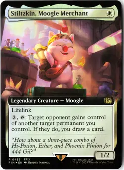 Stiltzkin, Moogle Merchant Extended Art FOIL 433 Rare FINAL FANTASY NM MTG - Image 1
