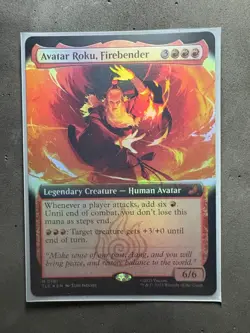 Avatar Roku, Firebender Extended Art Foil #191 MTG Avatar the Last Airbender - Image 1