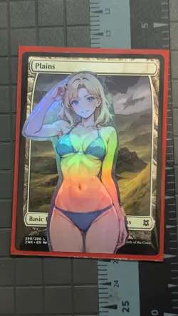 Plains x Beth Bathing Suit (foil) MtG Alter Hand-Crafted! Anime Waifu - Image 1