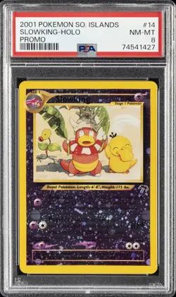2001 POKEMON SOUTHERN ISLANDS PROMO #14 SLOWKING-HOLO PSA 8 - Image 1